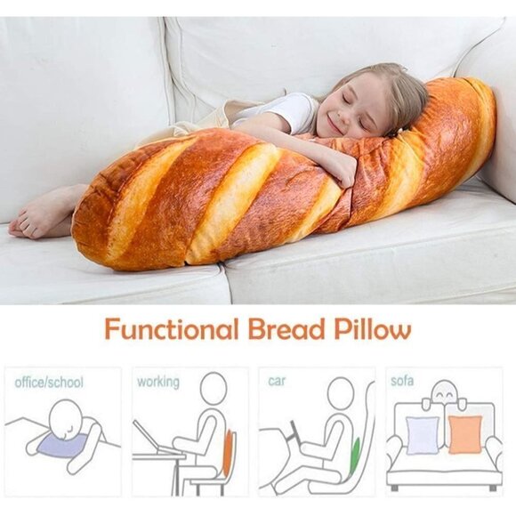 40 in 3D Simulation Bread Shape Soft Pillow Stuffed Toy  for Kids - Picture 3 of 6